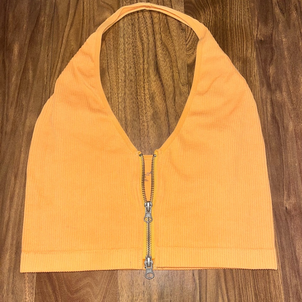 Urban Outfiters Orange Zipper Tank